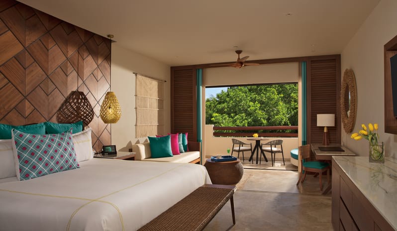 SECRETS MAROMA BEACH RESORT - JUNIOR SUITE TROPICAL VIEW BEDROOM